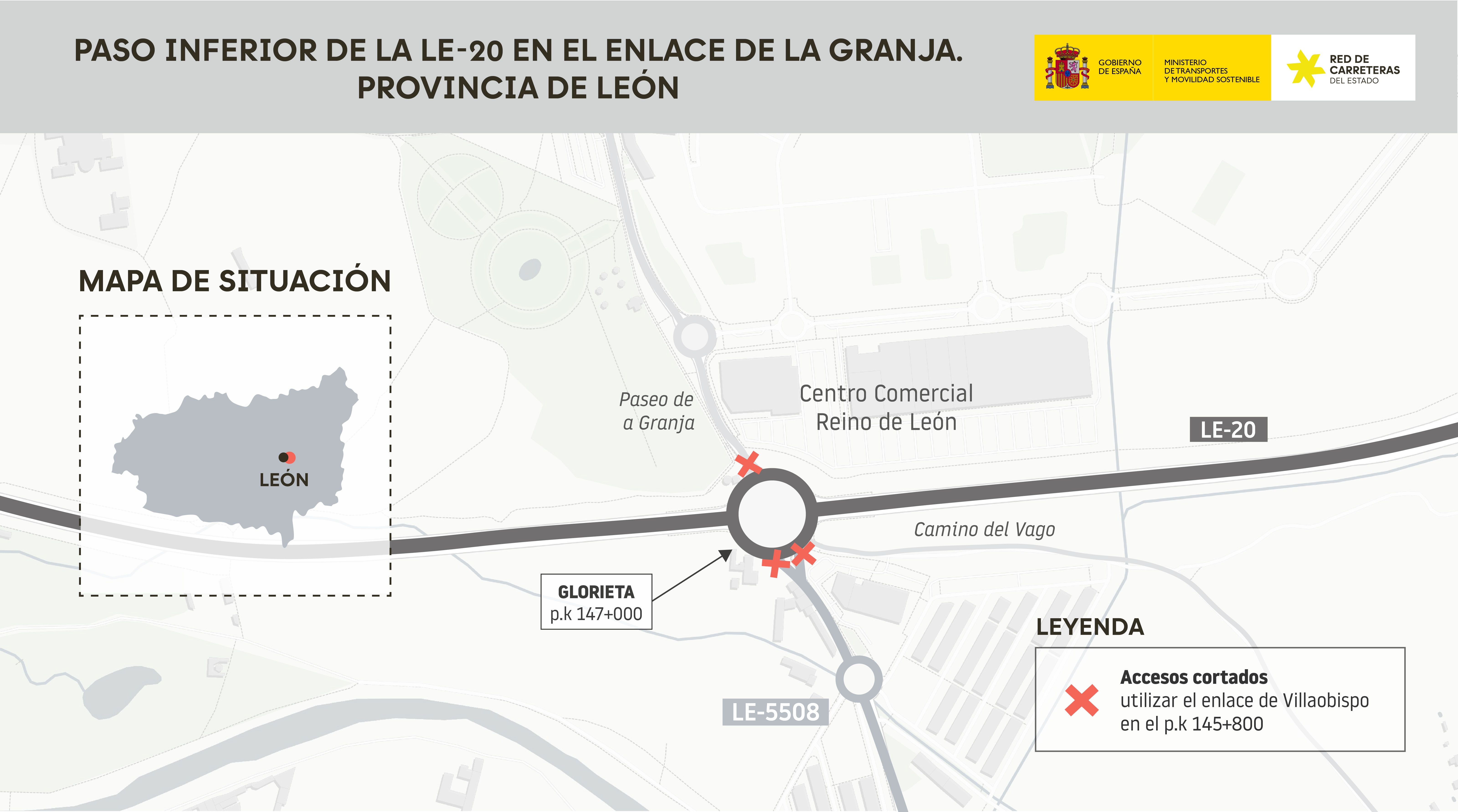 Mapa de las obras paso inferior La Granja. | L.N.C.