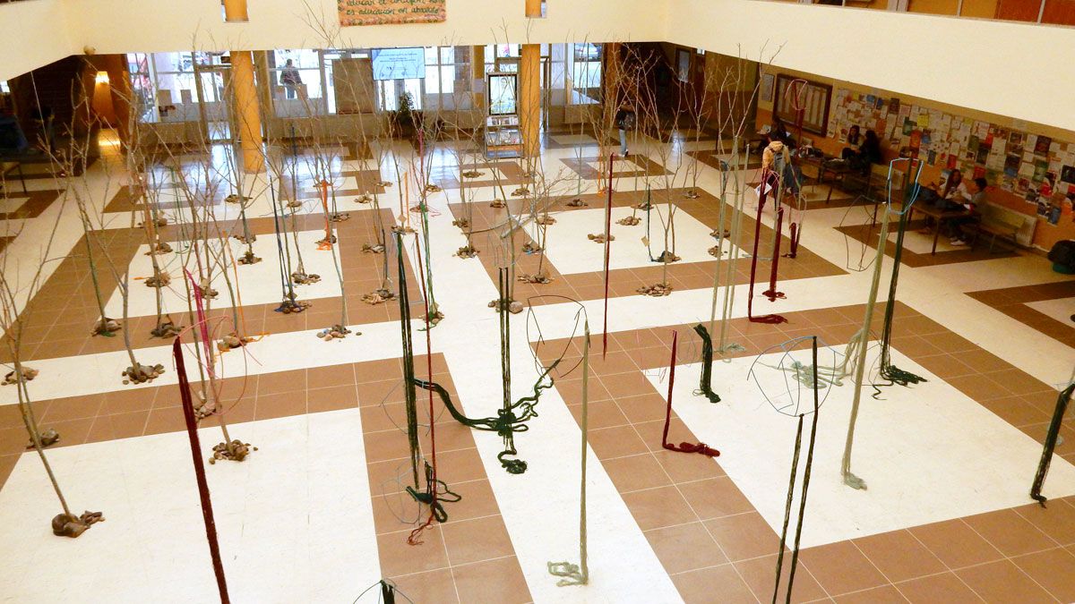 Aspecto de la instalación de Vegonha Rodríguez ‘Me pesan las raíces’. | ULE