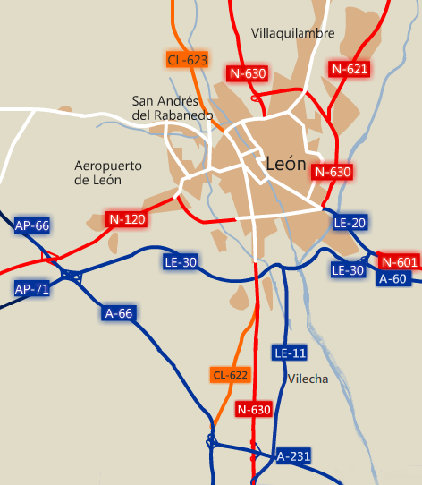 Mapa de las carreteras de León | L.N.C. Mapa de las carreteras de León | L.N.C.