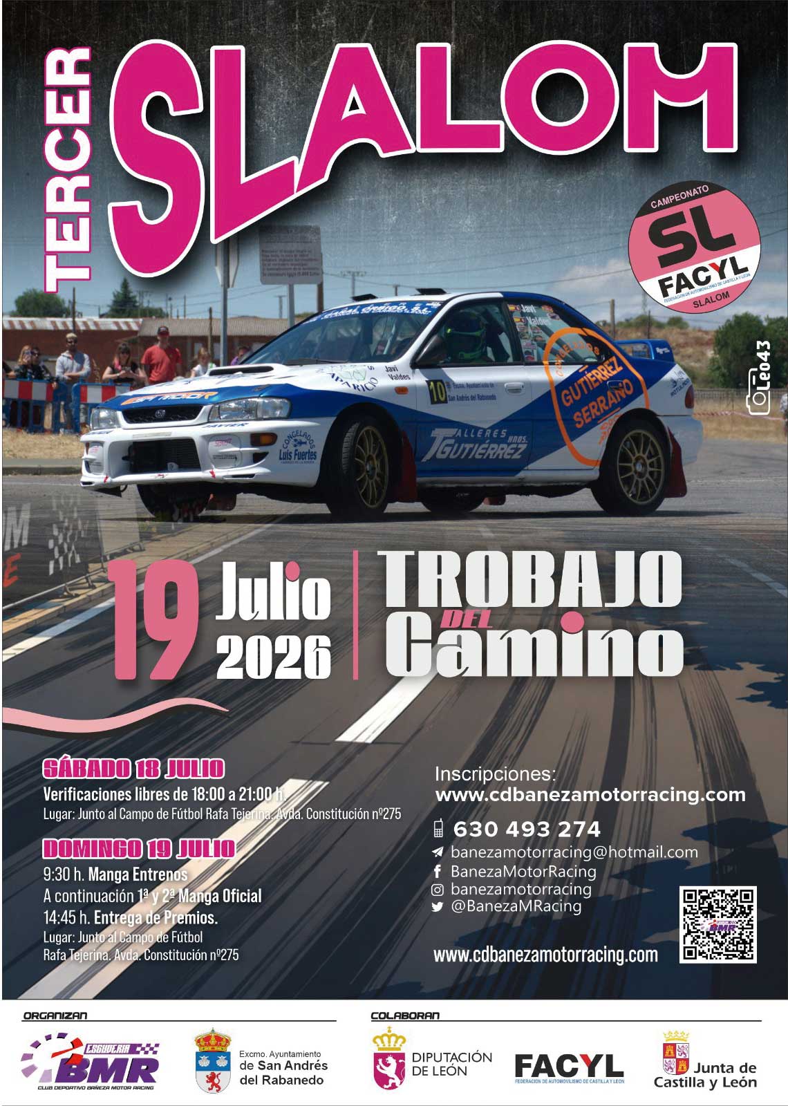 Cartel del tercer slalom de Trobajo del Camino, que se celebrará el 19 de julio | L.N.C.