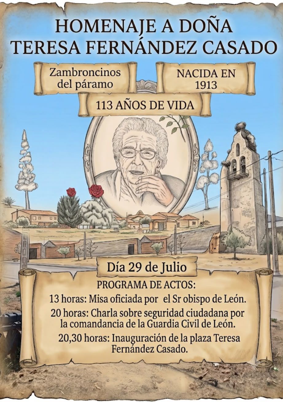 cartel homenaje supercentenaria Teresa Fernández Casado Jornada Abuelos 2026 cartel homenaje supercentenaria Teresa Fernández Casado Jornada Abuelos 2026