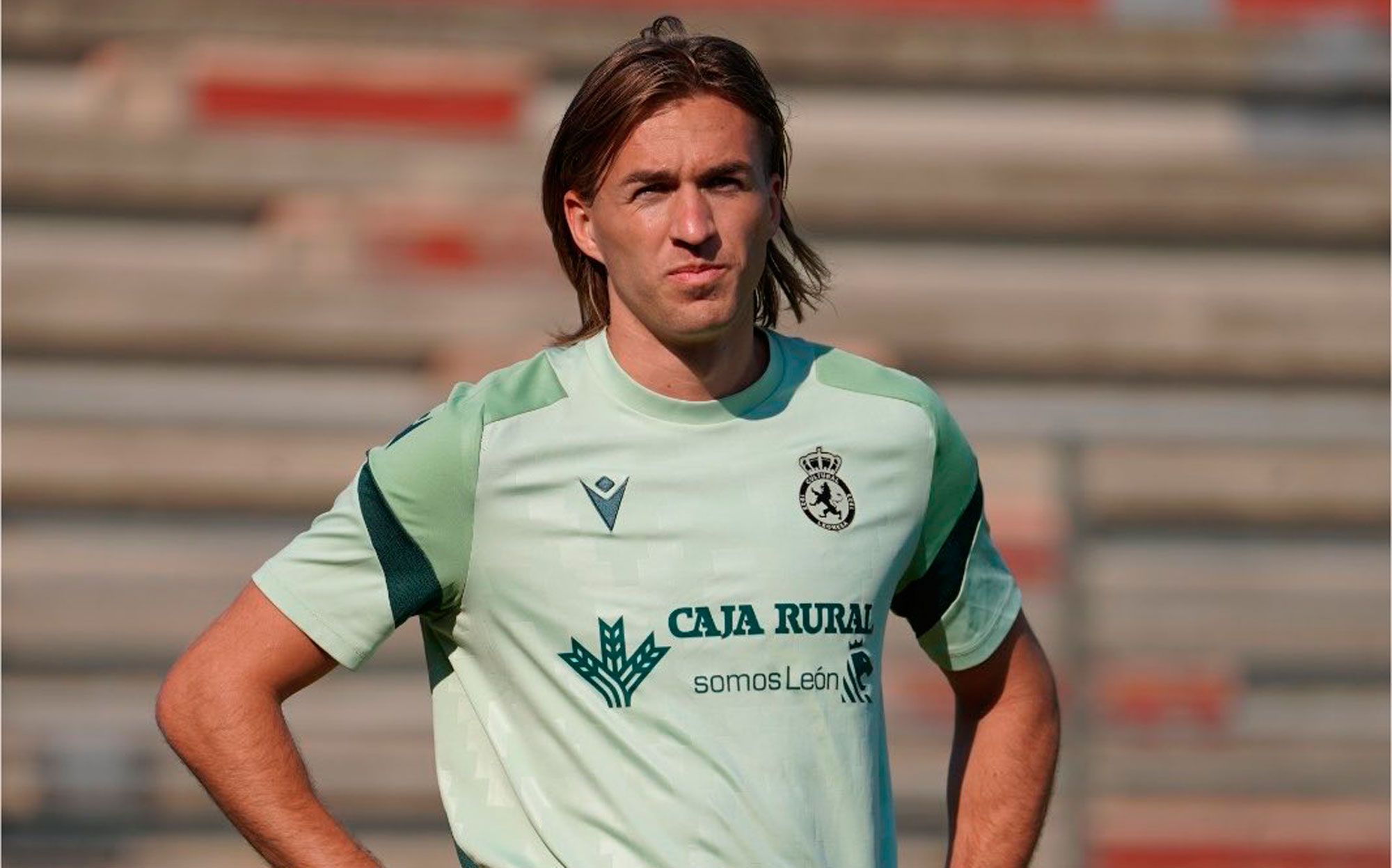 Pedro Benito, durante su primer entrenamiento con la Cultural. | CYD