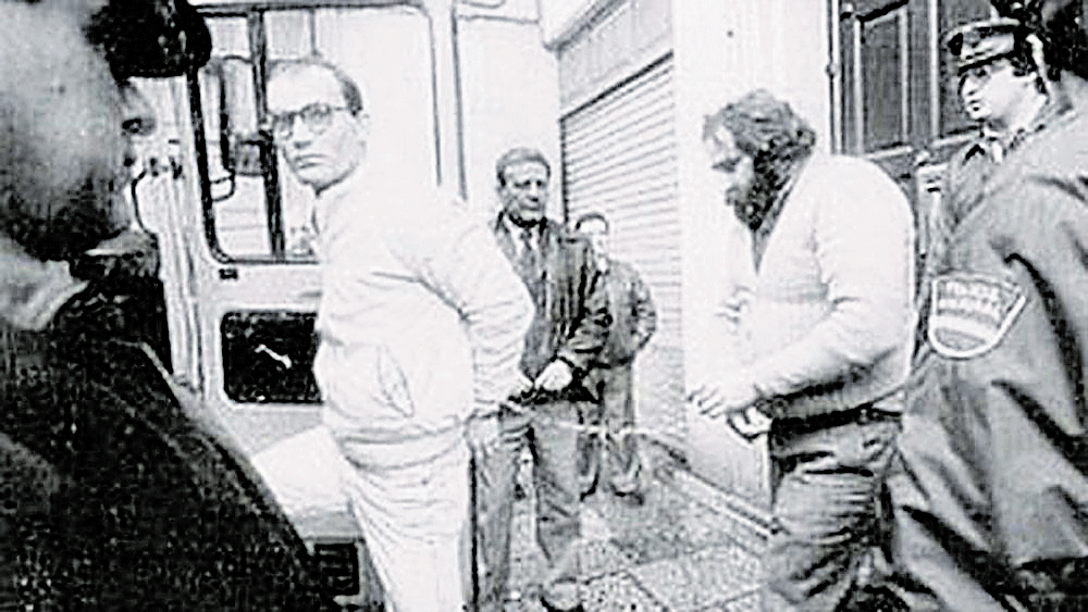 Valentín Gómez Valledor, ‘El Argentino’, en uno de los numerosos traslados entre la cárcel y los juzgados para declarar en el juicio. | MAURICIO PEÑA
