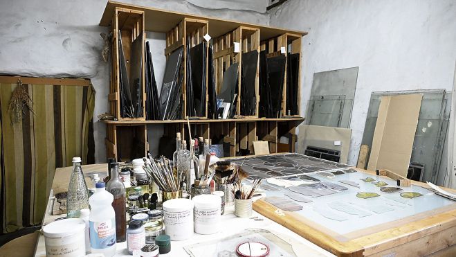 Una imagen del interior del taller de San Feliz de Torío Una imagen del interior del taller de San Feliz de Torío