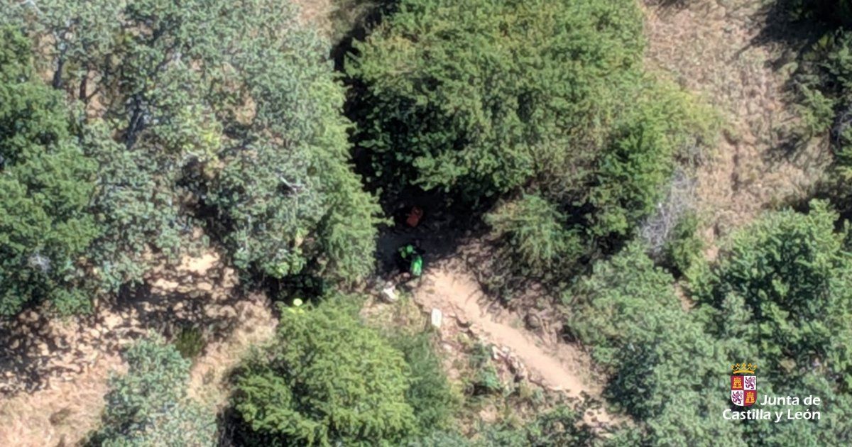 Situación del ciclista herido tras una caída en La Pola de Gordón. | JCYL