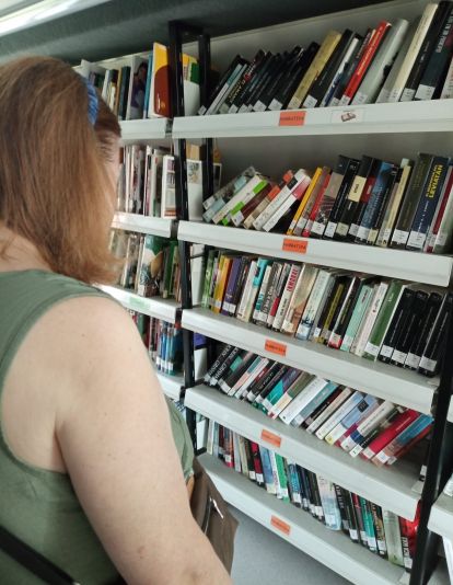 El interior del bibliobús en su visita a Valdelafuente. L.N.C. El interior del bibliobús en su visita a Valdelafuente. L.N.C.