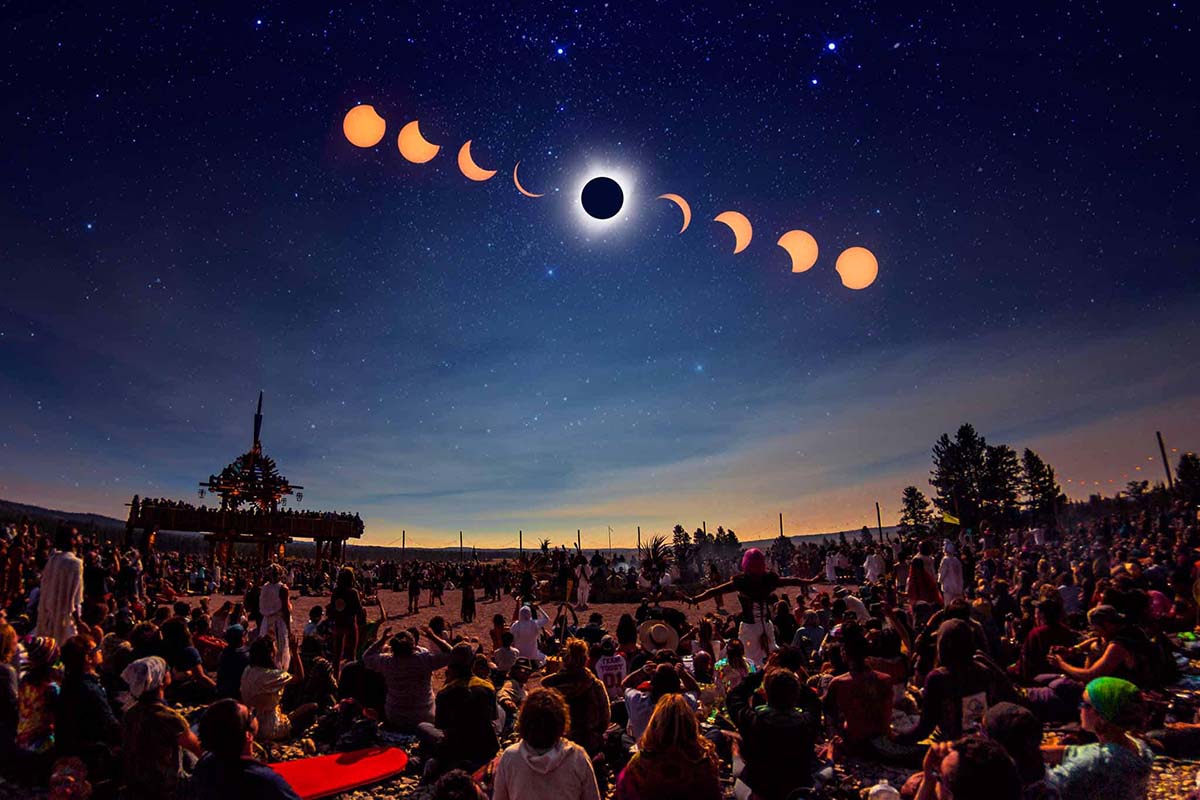 Imagen de las etapas del eclipse. | L.N.C.