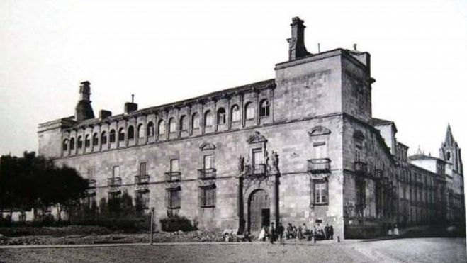 Diputación de León (con el jardinillo público, anterior al año 1892). Diputación de León (con el jardinillo público, anterior al año 1892).
