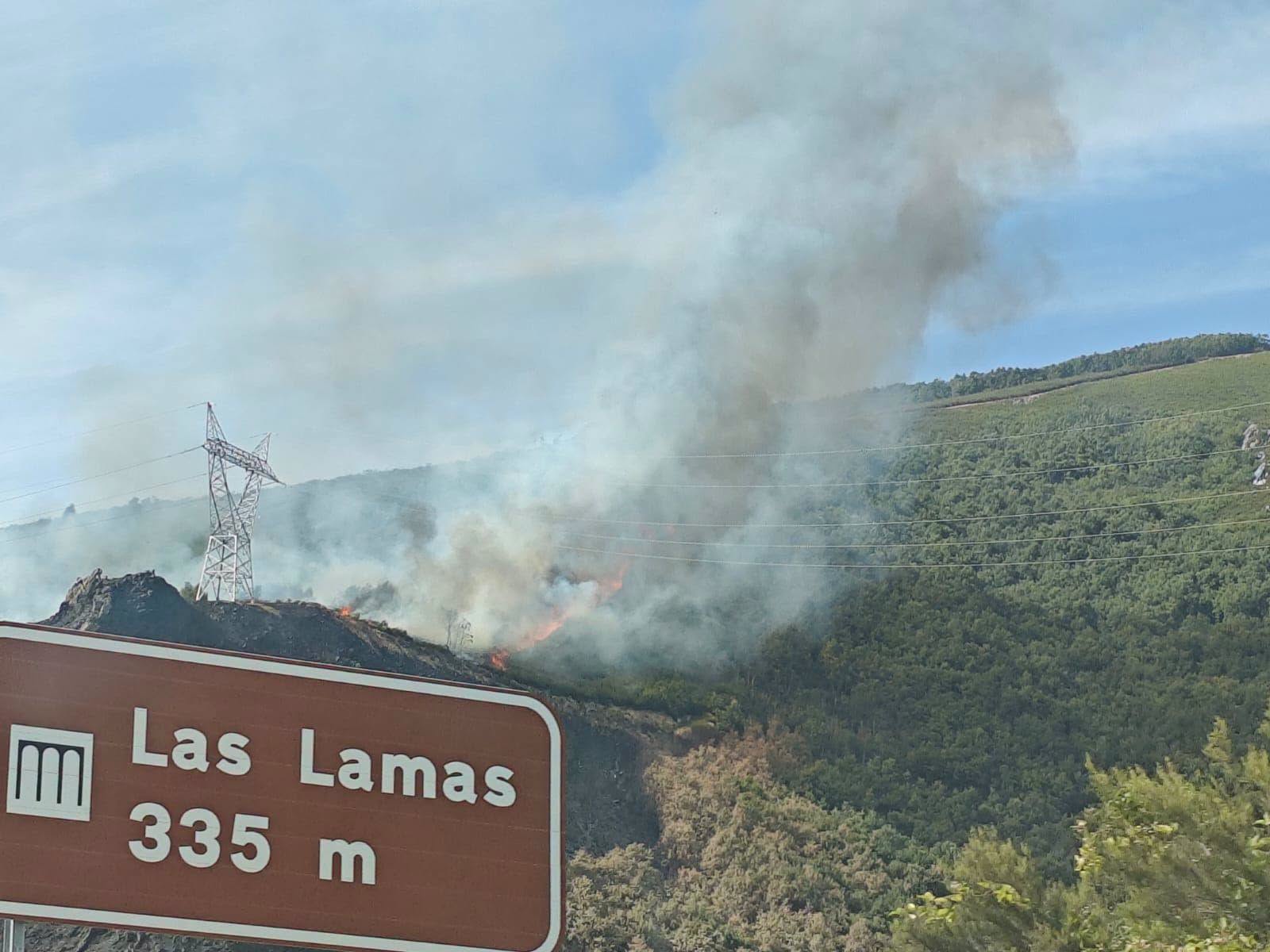Incendio iniciado en Vega de Valcarce.