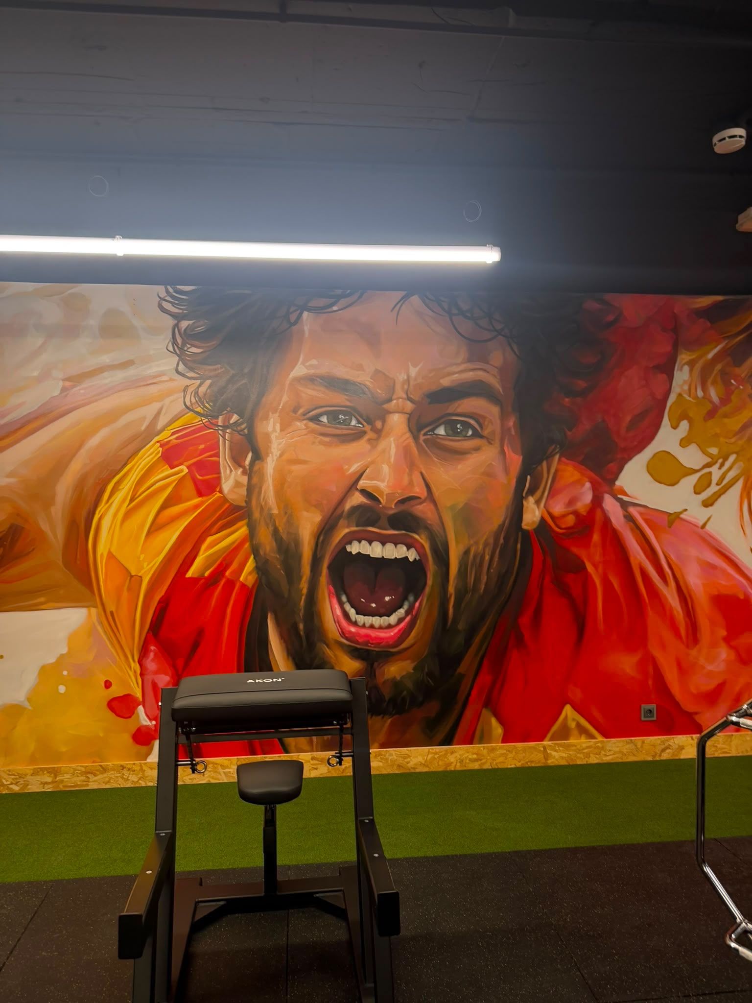 La nueva residencia para universitarios de La Serna luce un grafiti dedicado a Juanín. | L.N.C.