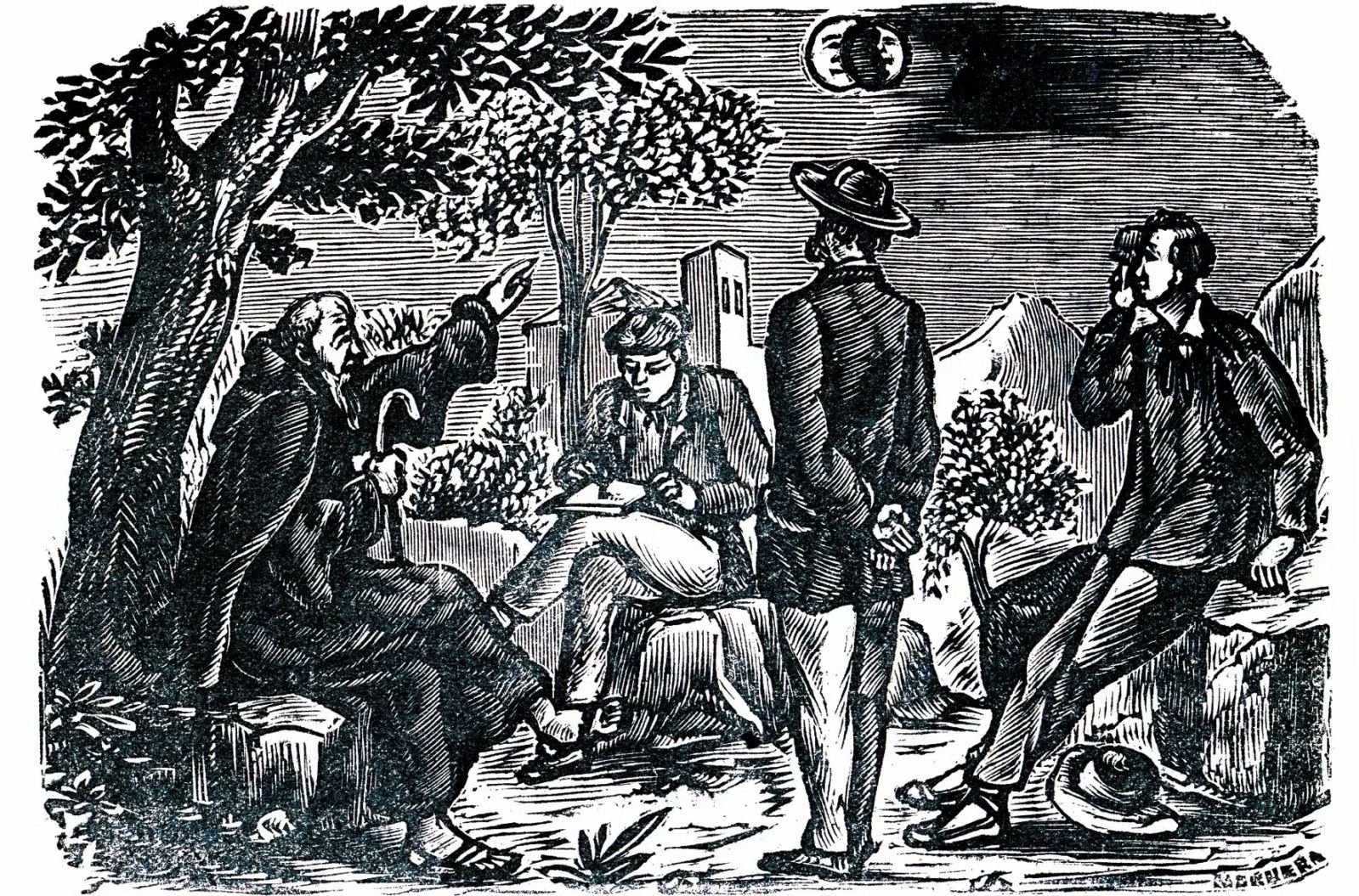 La ilustración de la portada de ‘El sol, la luna y los eclipses en León’, coordinado por Francisco Javier Rúa Aller.