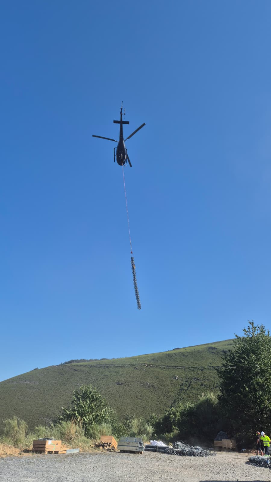 Trabajos de colocación de las vallas.