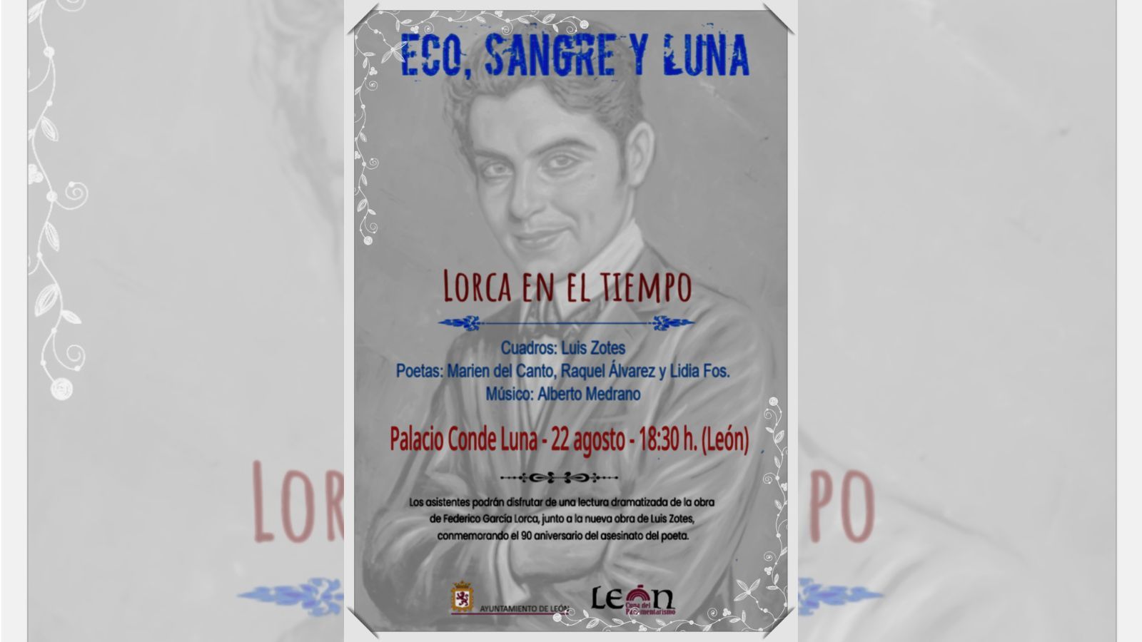 El cartel del homenaje a Lorca en León.