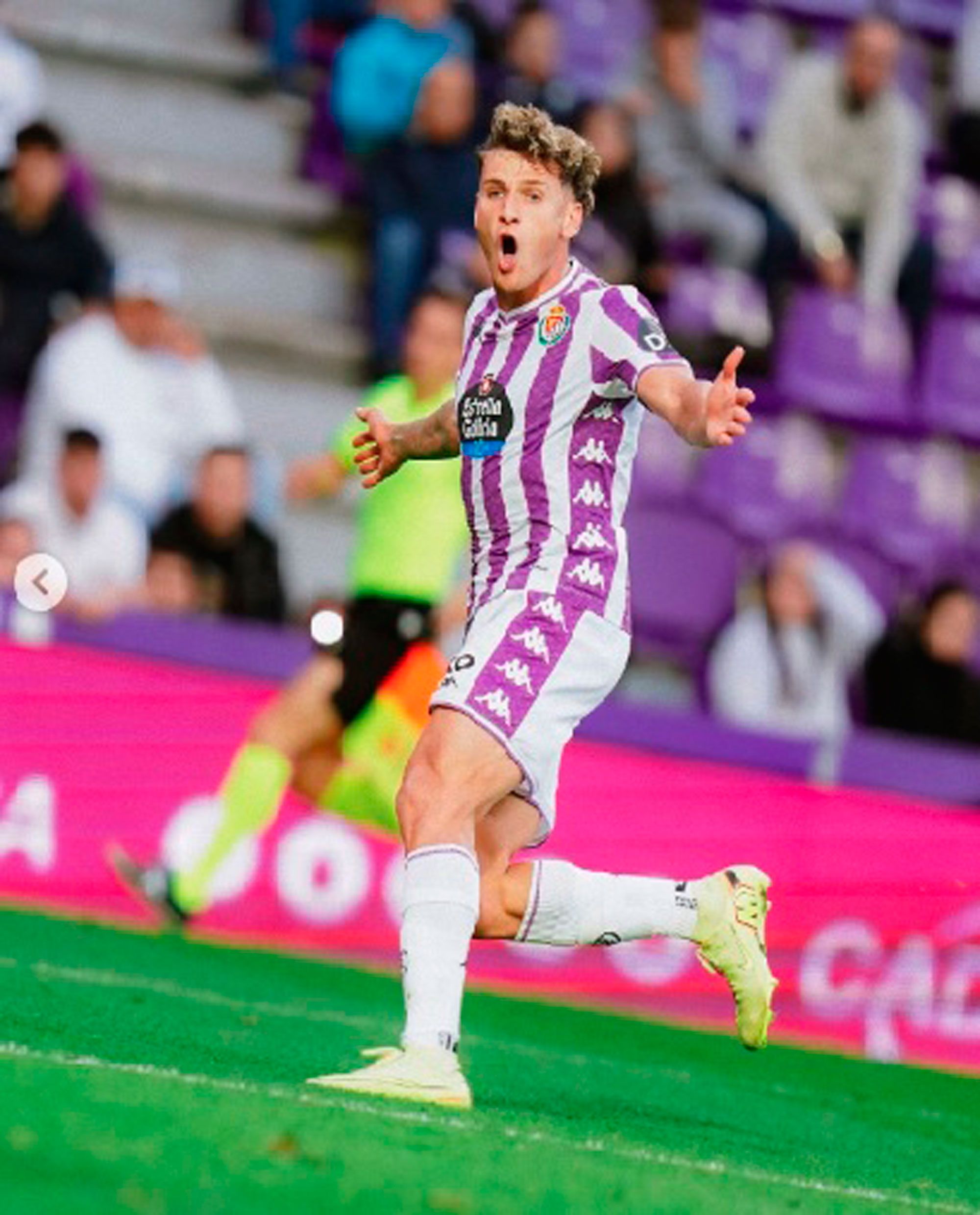 Jorge Delgado celebra un gol con el Valladolid. | REAL VALLADOLID Jorge Delgado celebra un gol con el Valladolid. | REAL VALLADOLID