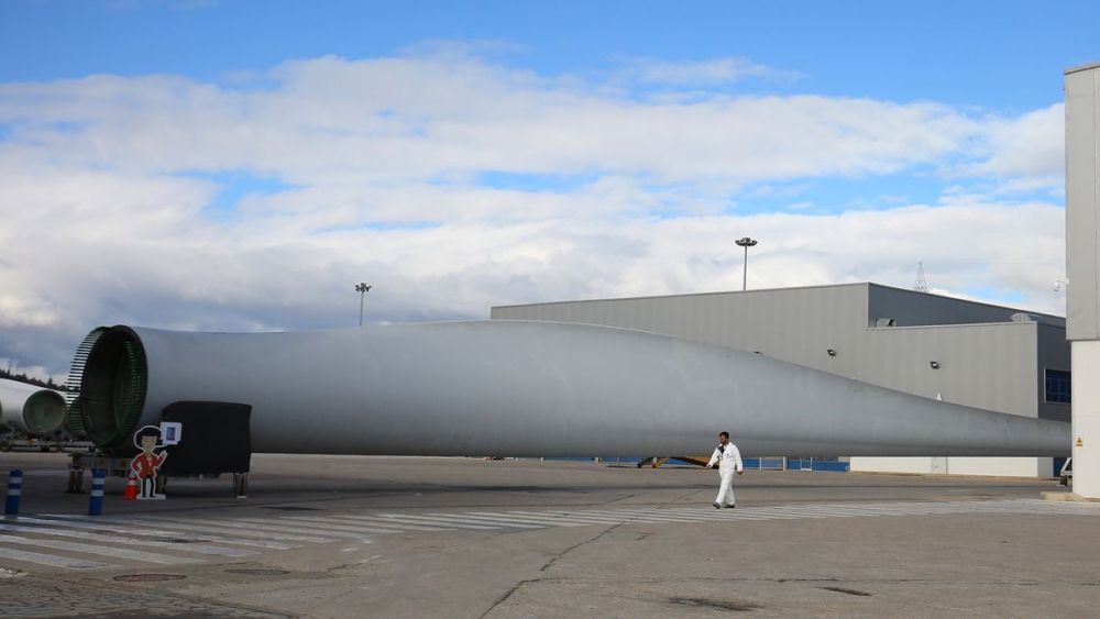 Imagen de la fábrica de palas eólicas de Ponferrada. Imagen de la fábrica de palas eólicas de Ponferrada.