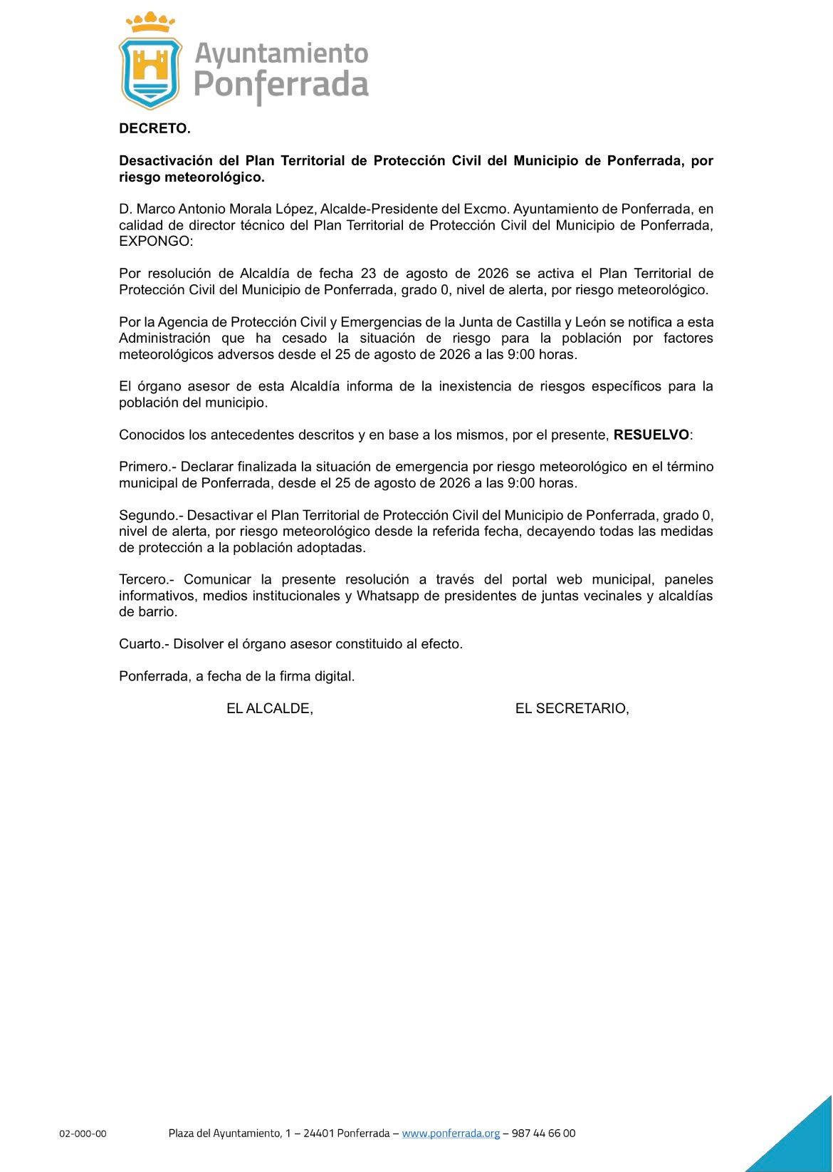 Decreto de Alcaldía.