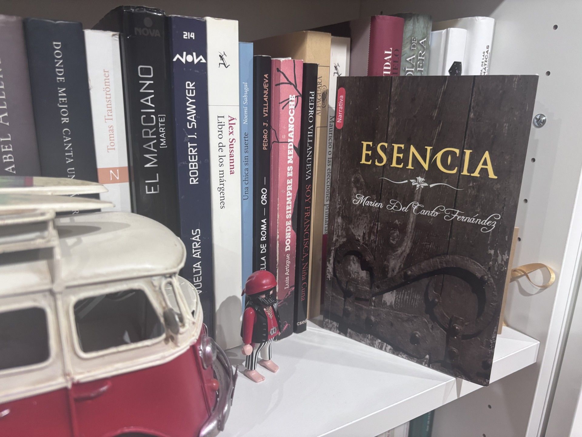 Portada del libro protagonista en la estantería de Ruy. 