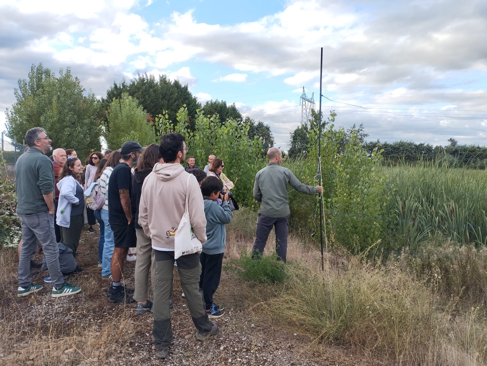 Un instante de la jornada de anillamiento este pasado viernes en el entorno de la laguna Feldo. | L.N.C.