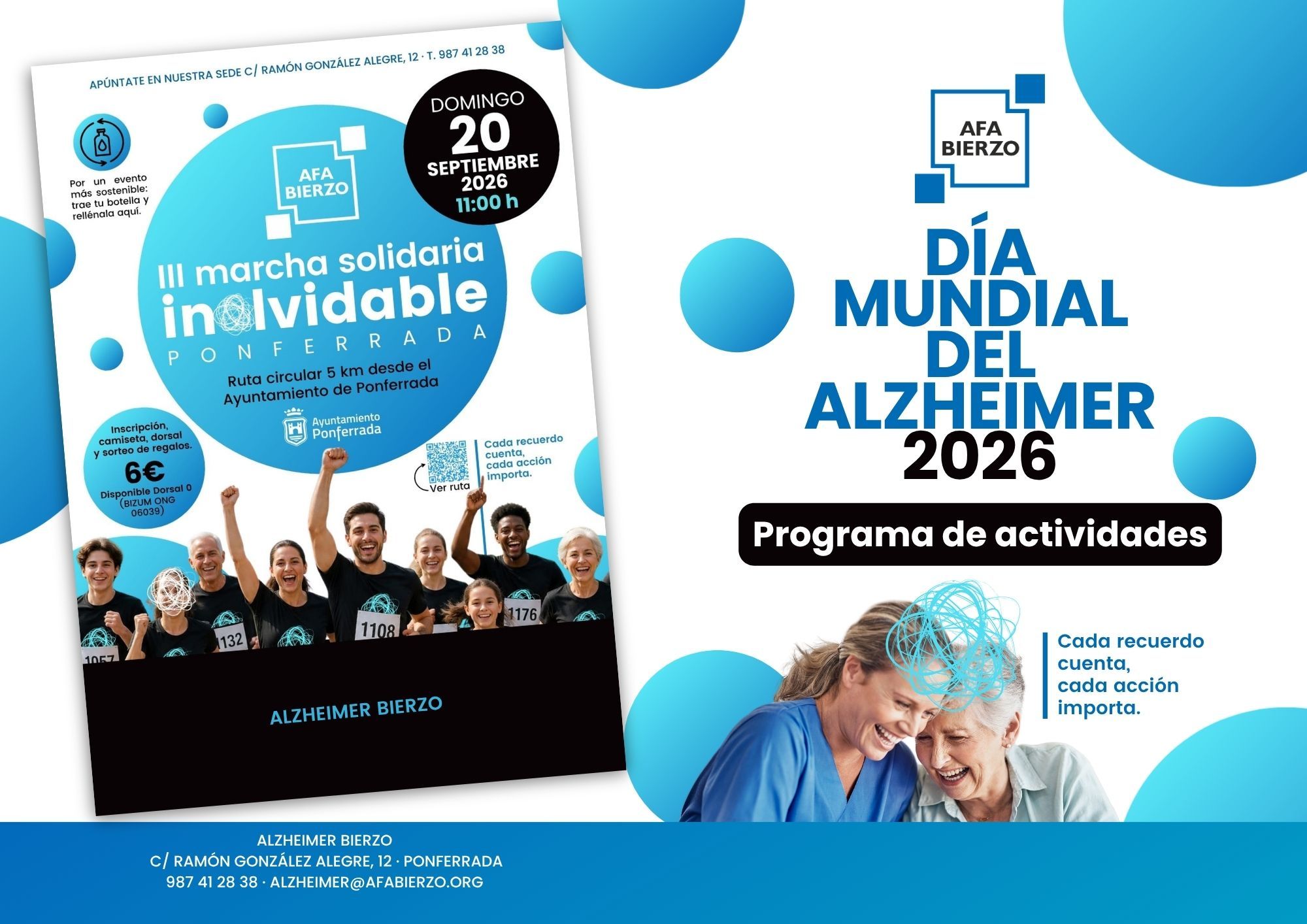 Cartel del programa de actividades organizadas por AFA Bierzo.