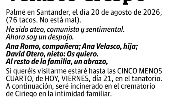 La curiosa esquela, la última en incorporarse al anecdotario de este género, que coleccionaba y estudiaba el profesor leonés Bernardino Martínez Hernando La curiosa esquela, la última en incorporarse al anecdotario de este género, que coleccionaba y estudiaba el profesor leonés Bernardino Martínez Hernando