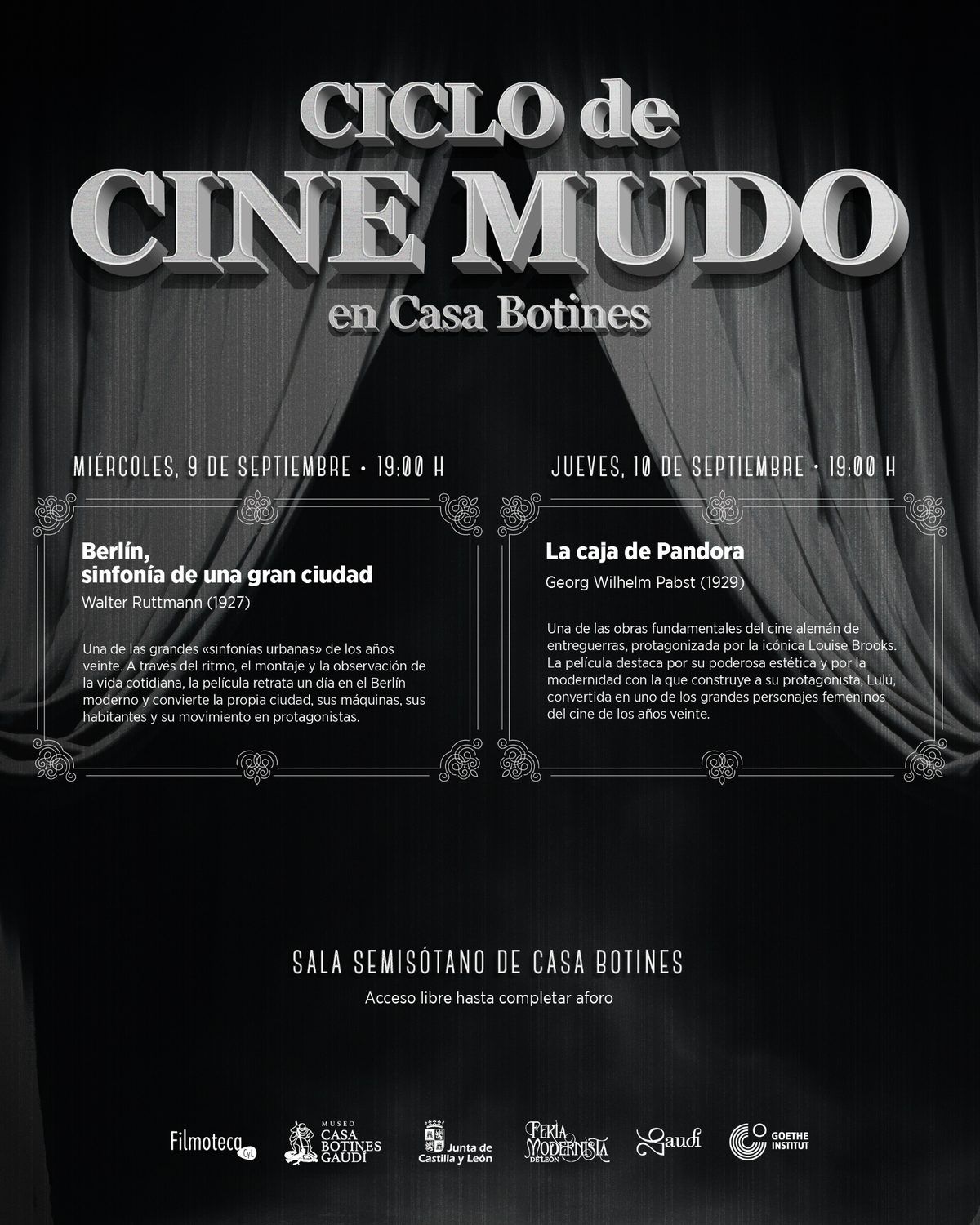 Ciclo Cine Mudo CasaBotines Ciclo Cine Mudo CasaBotines