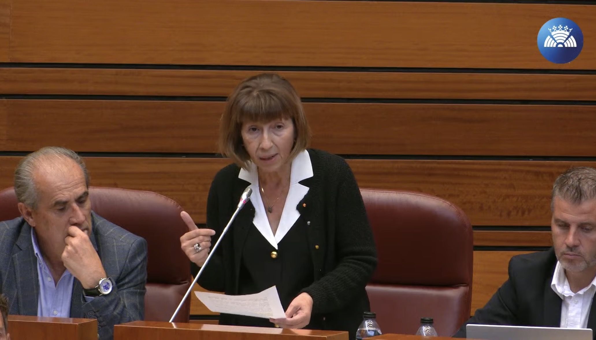 La procuradora socialista Mabel Fernández durante su intervención en las Cortes.