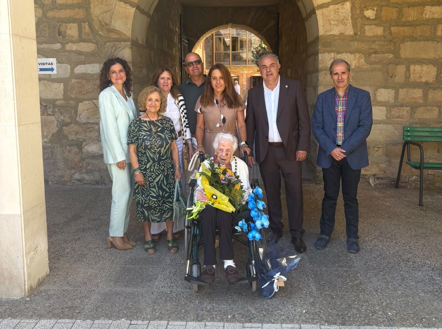 La astorgana Aurelia Alonso durante la celebración de su 105 cumpleaños. |L.N.C.