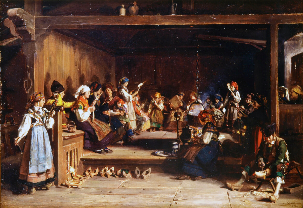 Pintura titulada ‘Filandón’ de Luis Álvarez Catalá 1872