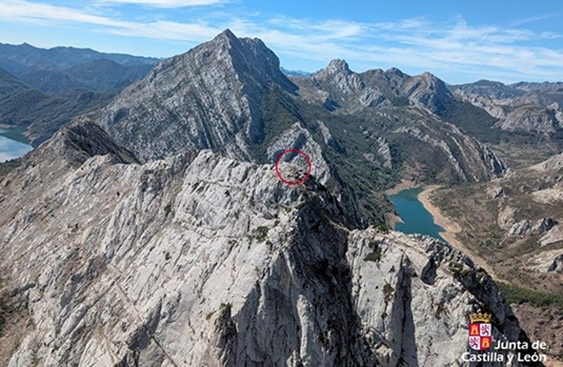 Imagen del punto donde se rescató al montañero en el Gilbo