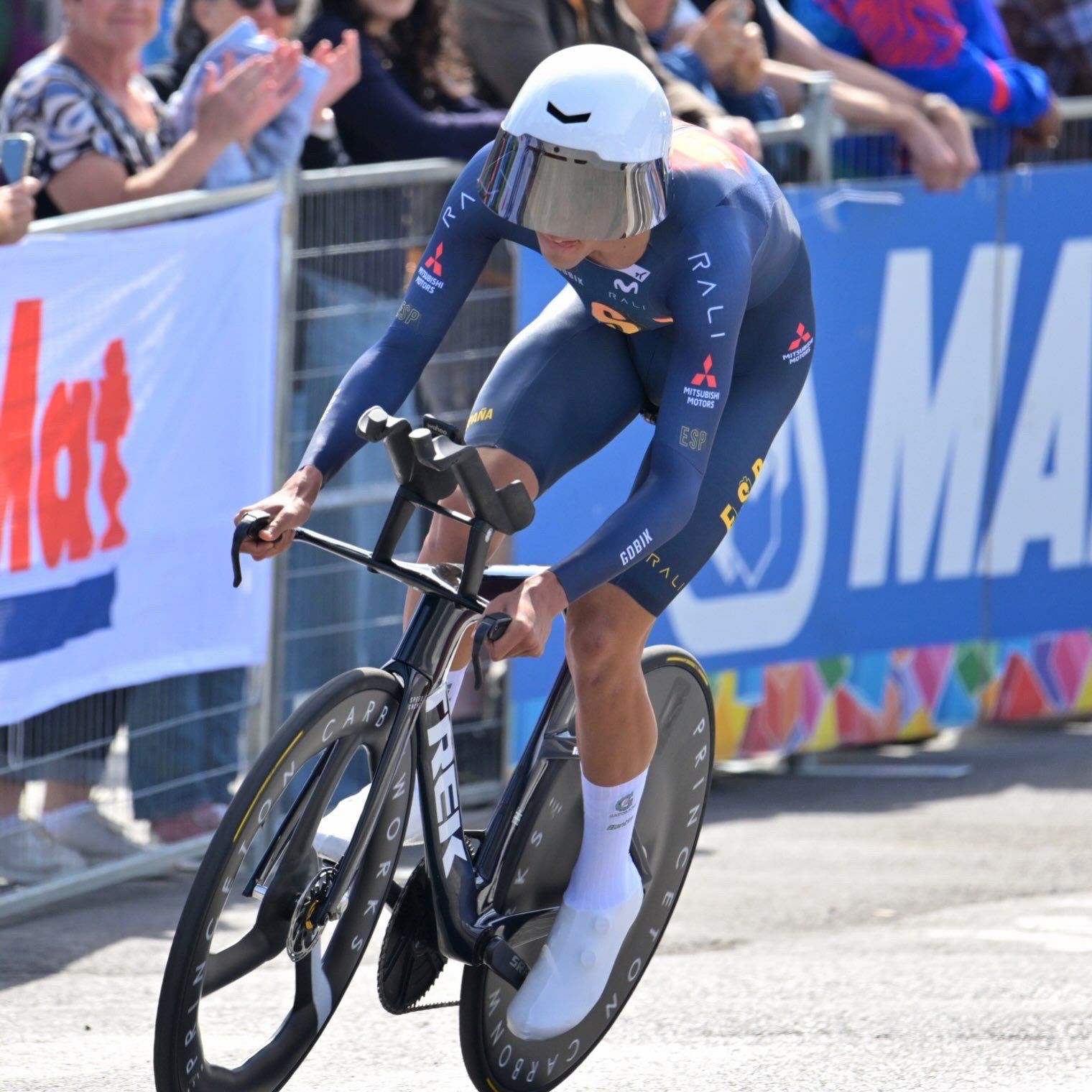 Héctor Alvarez, durante su participación en la prueba contrarreloj. | RFECICLISMO