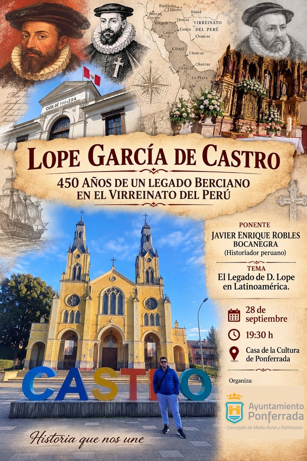 Cartel de la conferencia centrada en la figura de Lope García de Castro.