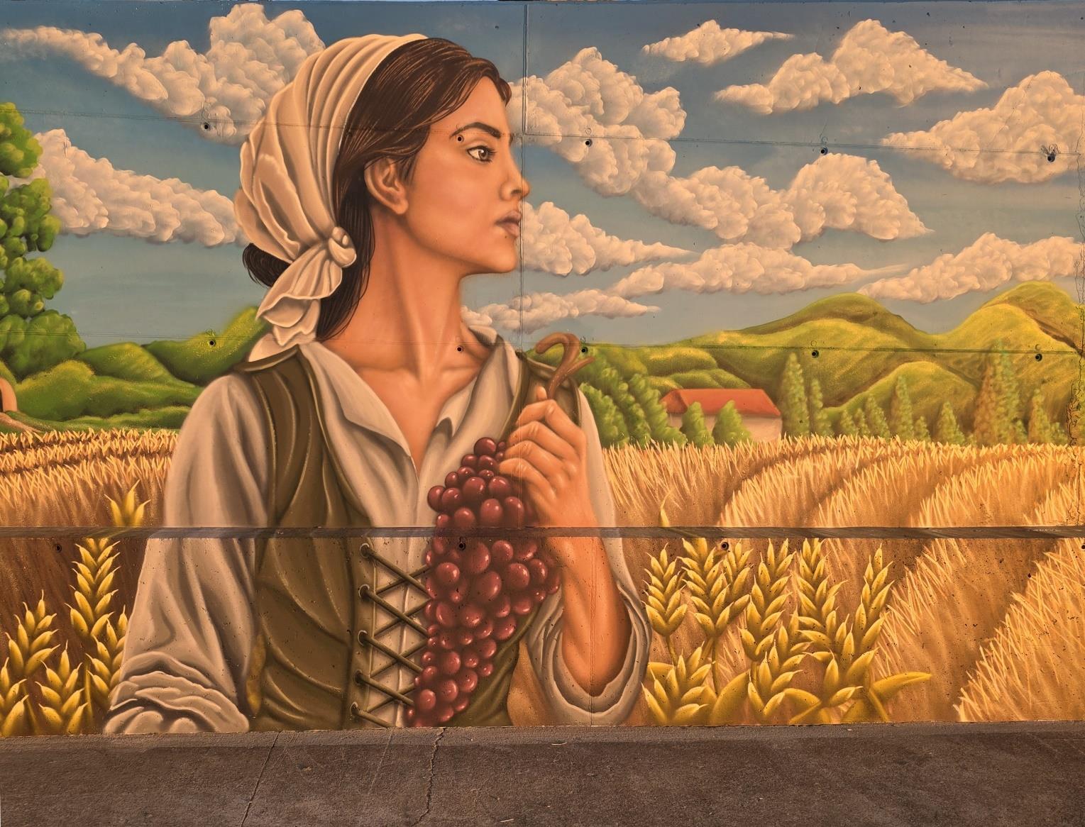 Mural que decora el mirador de Villamoratiel.