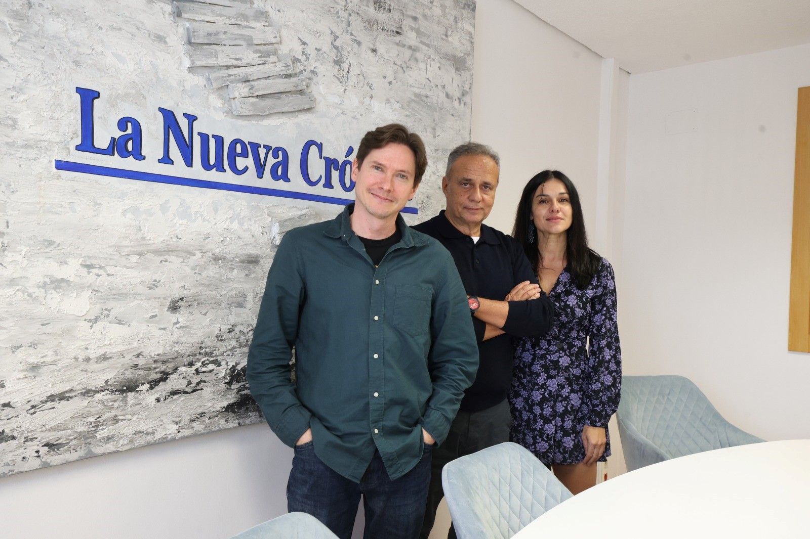 Javier Bermejo, Joaquín Otero y Nuria Rubial en la redacción de La Nueva Crónica. | FERNANDO OTERO Javier Bermejo, Joaquín Otero y Nuria Rubial en la redacción de La Nueva Crónica. | FERNANDO OTERO