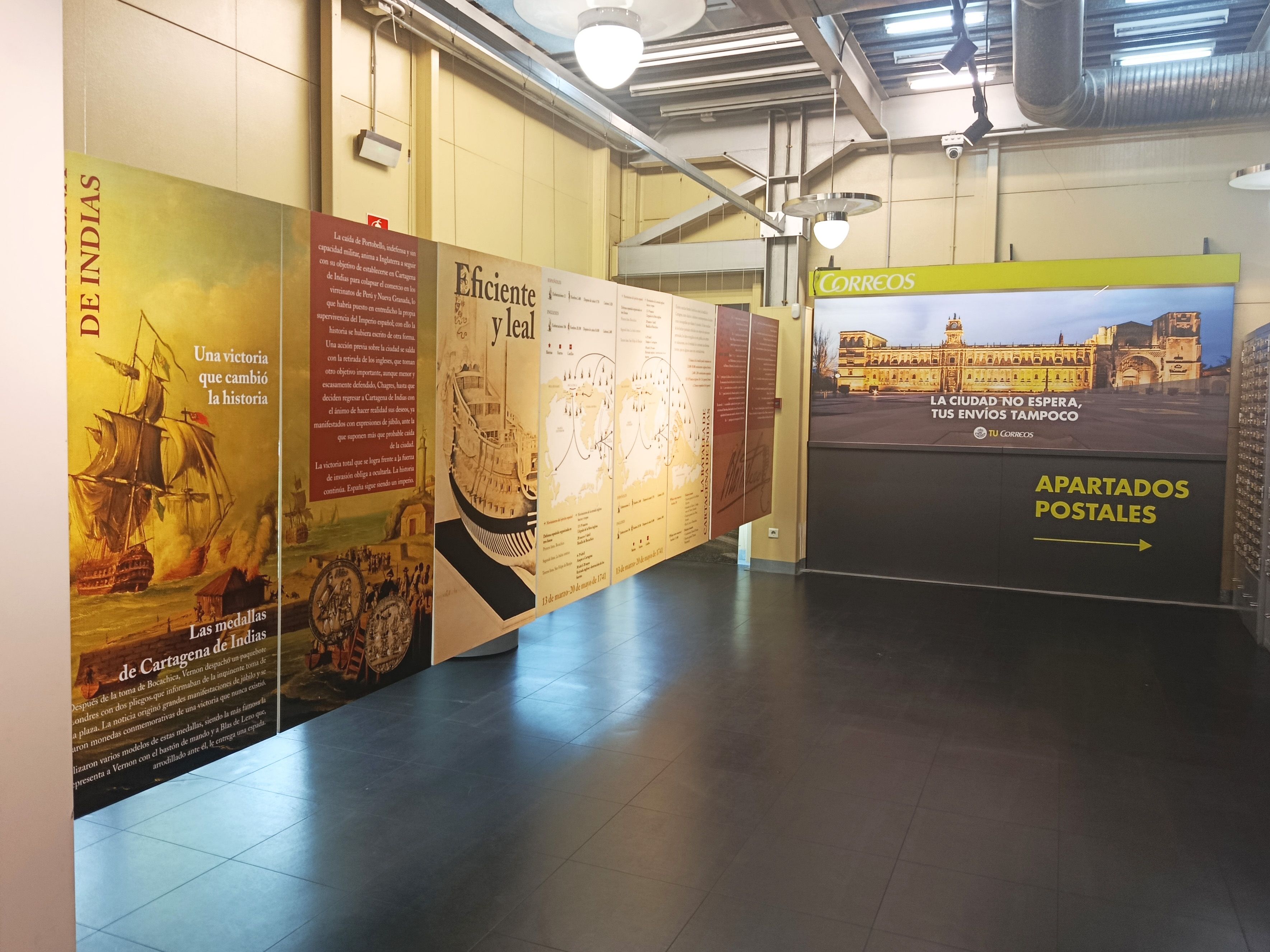Imagen de la exposición de Correos dedicada a Blas de Lezo.| L.N.C.