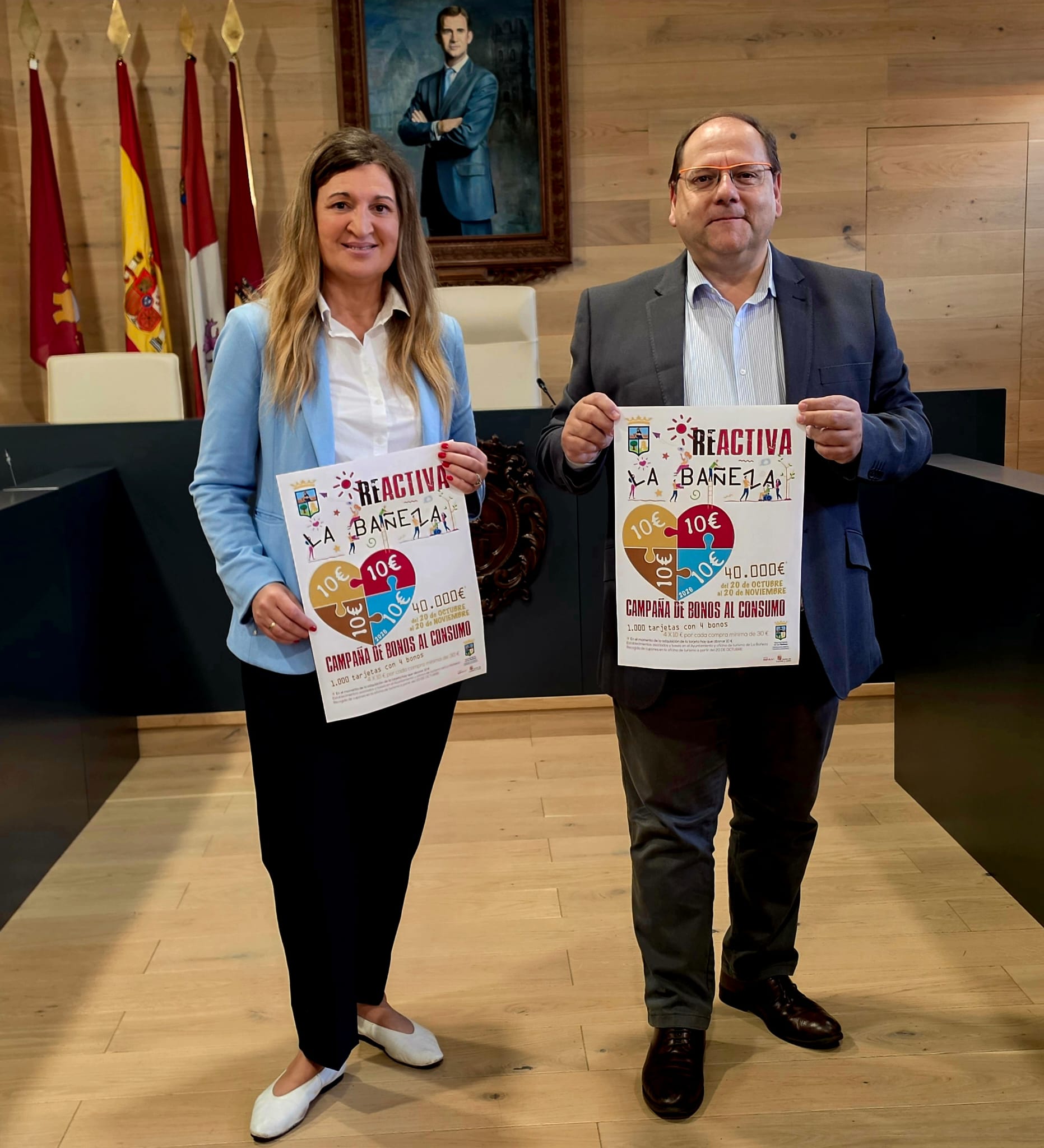 Elena Bailez y Javier Carrera durante la presentación de la iniciativa. | L.N.C.
