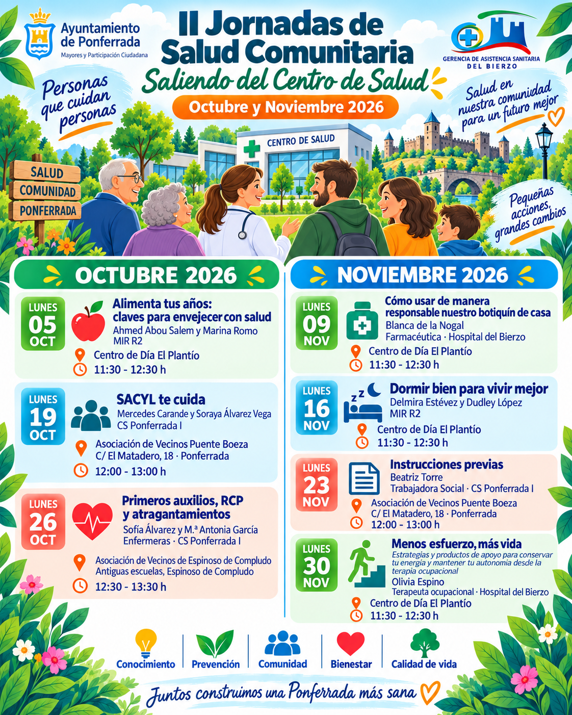 Cartel general con todas las actividades.
