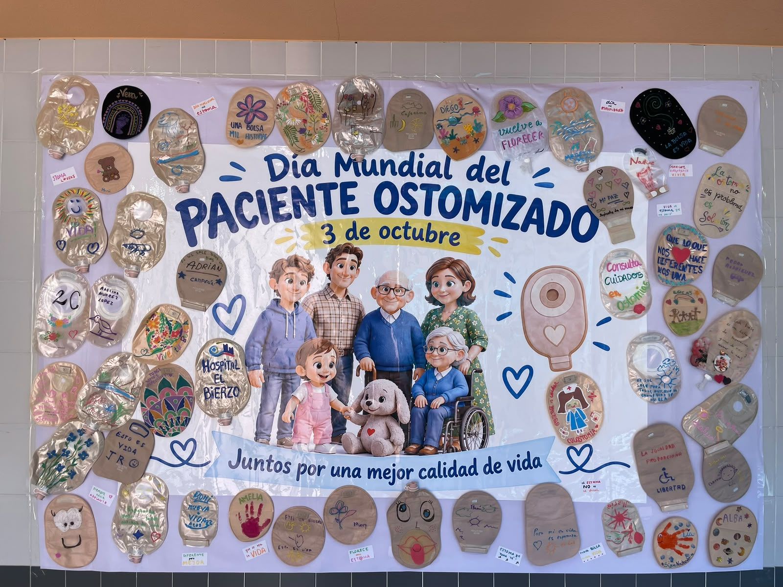Mural creado con motivo del Día Mundial del Paciente Ostomizado. | L.N.C. Mural creado con motivo del Día Mundial del Paciente Ostomizado. | L.N.C.