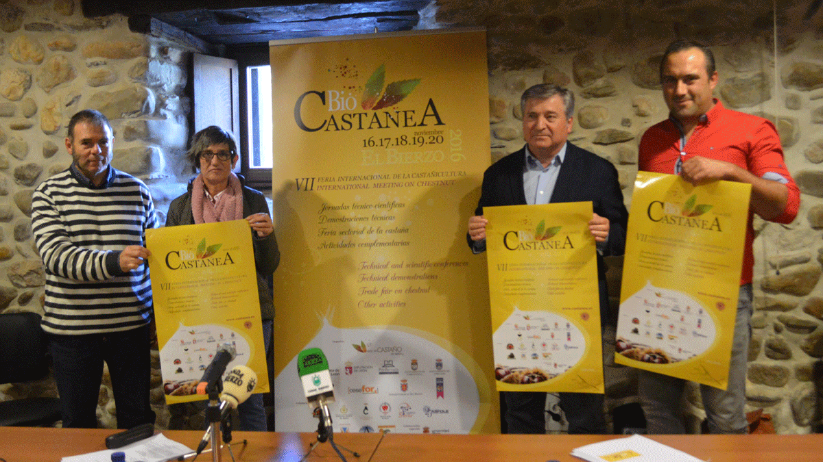 Presentación de Biocastanea. Ángel G. Miranda, Eugenia Alba, Raúl Valcarce y Luis Alberto Arias. | D.M