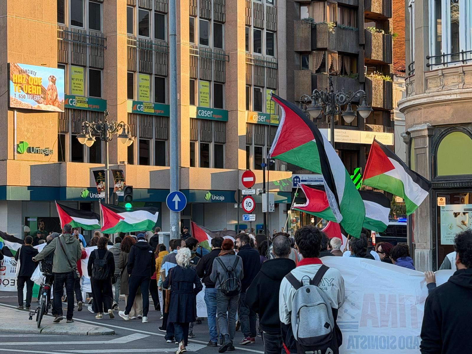 Las protestas en favor de Palestina vuelven a las calles de León 