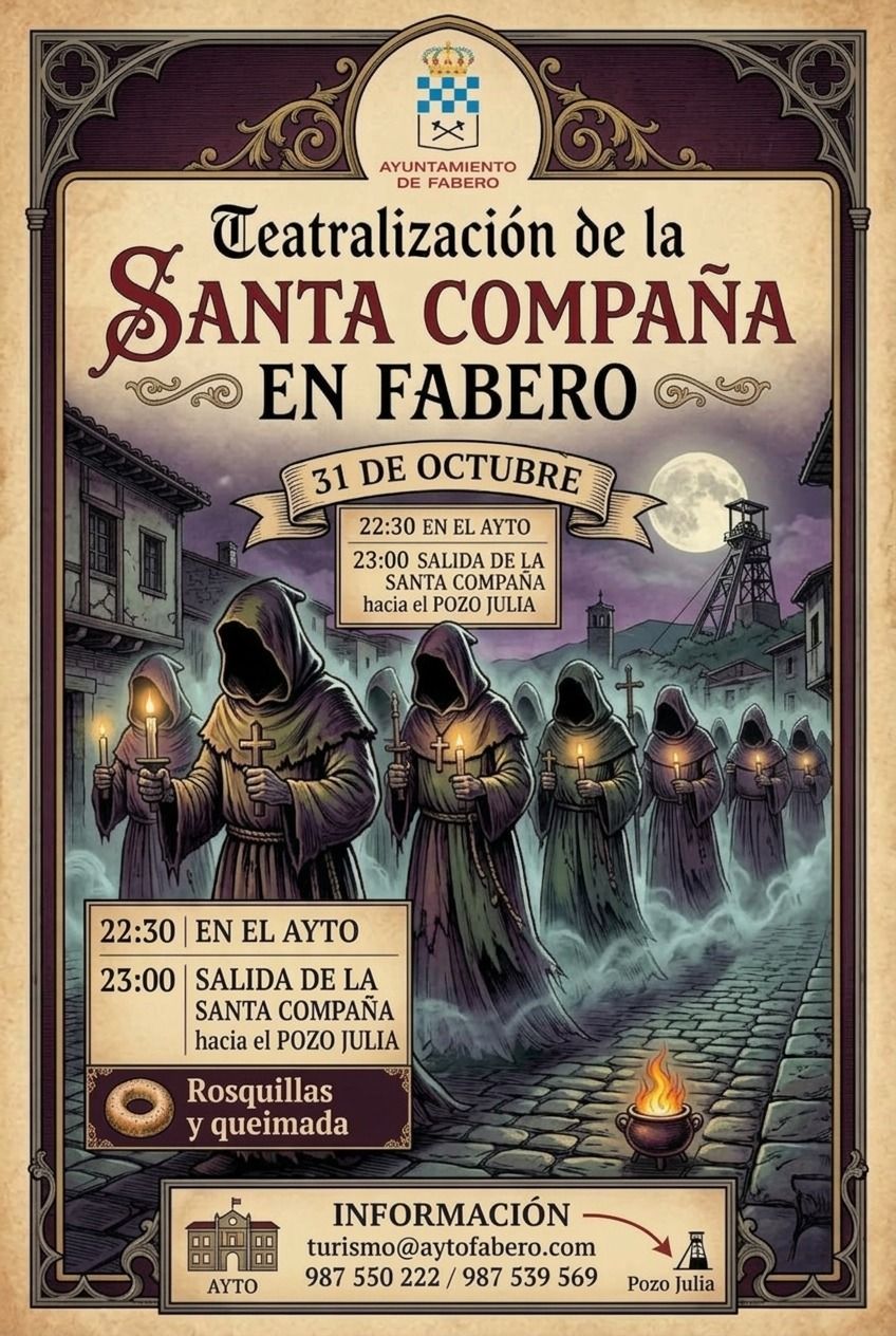 Cartel de la actividad que se celebrará en Fabero por Halloween.