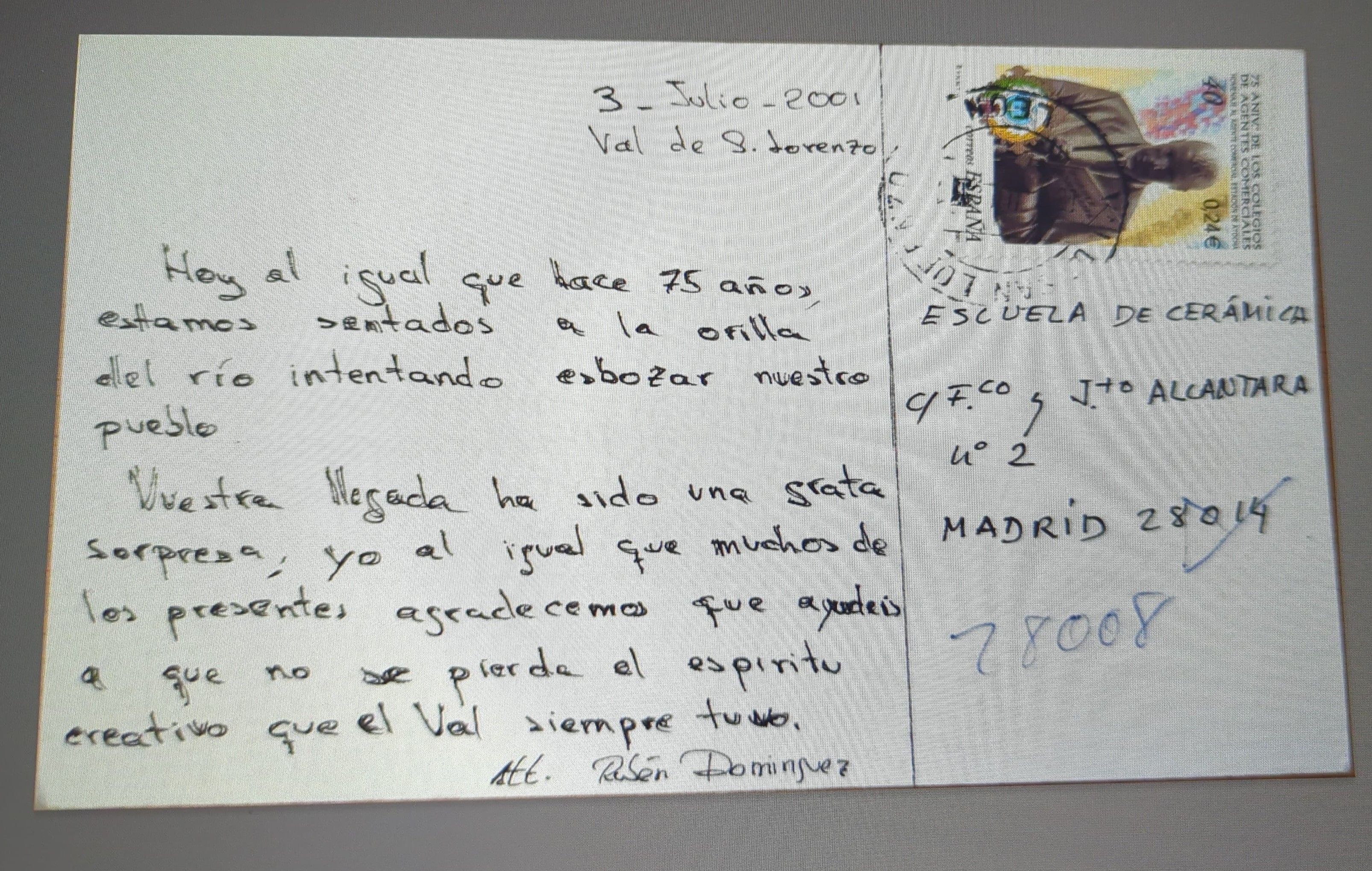 Carta del 2001 de un joven tras el curso. | L.N.C.