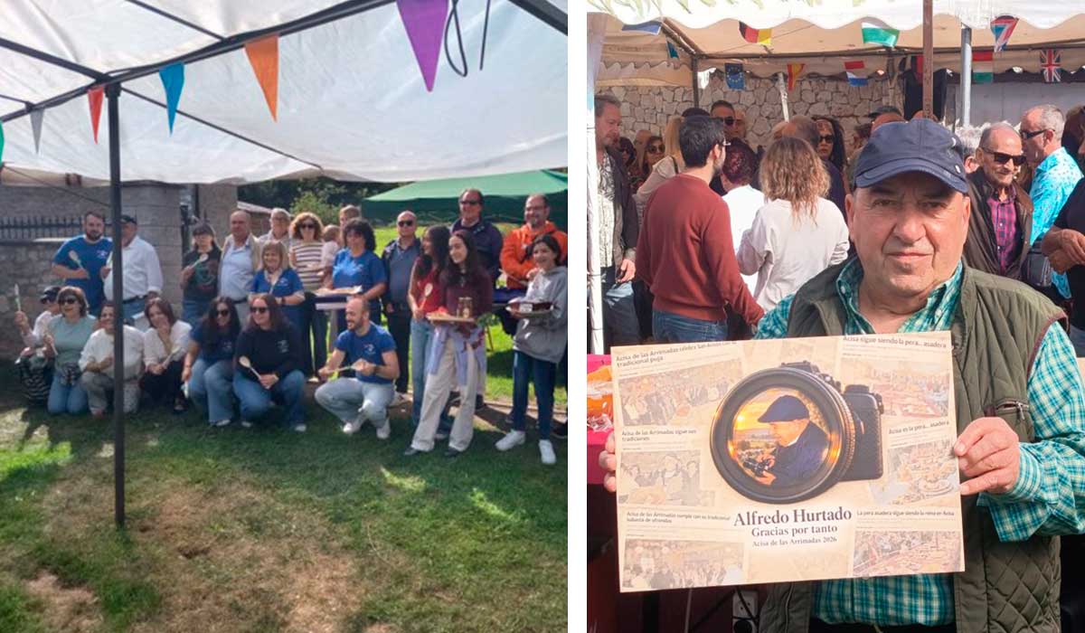 Animado ambiente en Acisa de las Arrimadas para celebrar un Día de la Pera Asadera en el que se homenajeó a Alfredo Hurtado. | L.N.C.