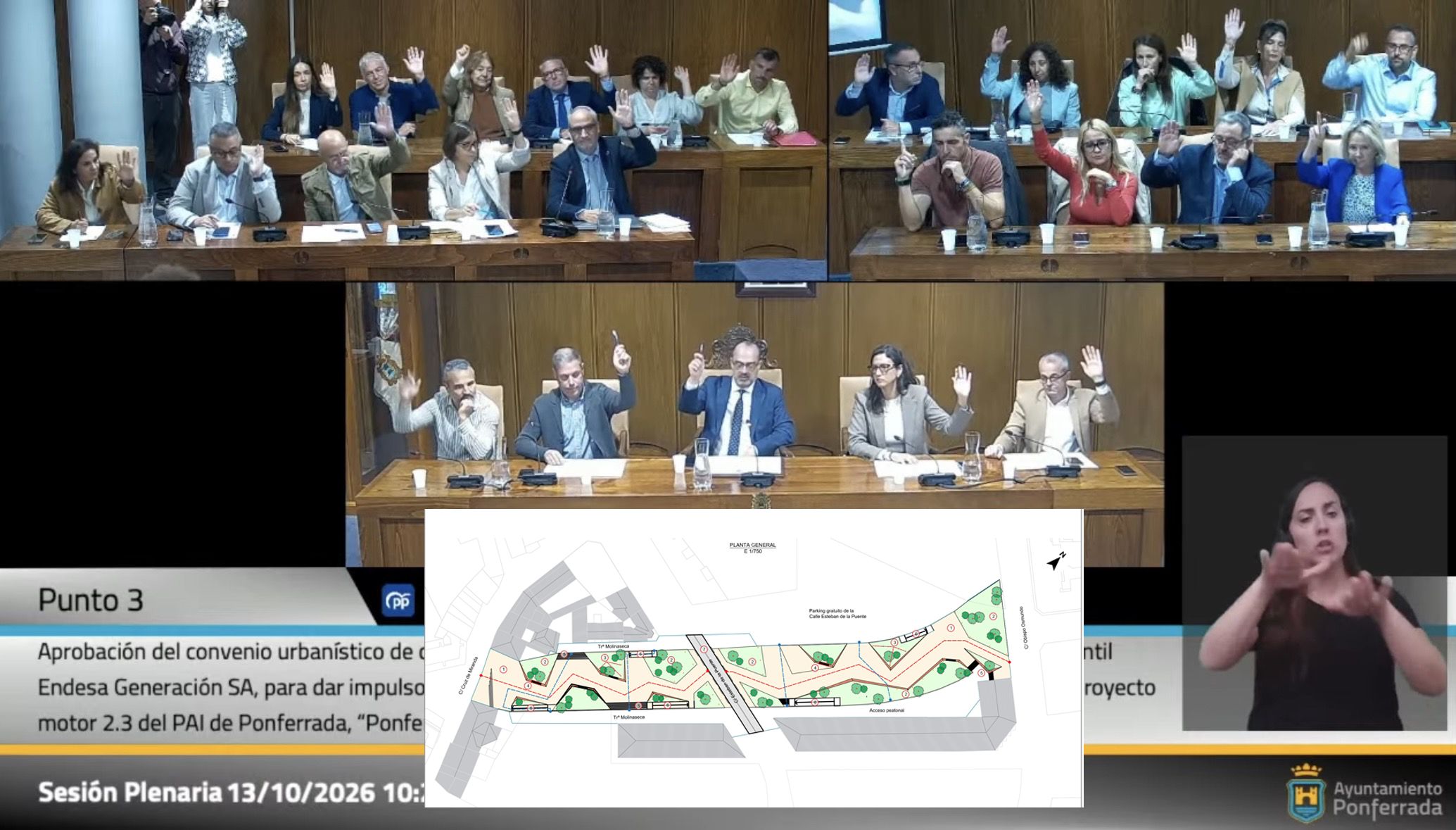 Unanimidad en el pleno para aprobar la cubrición del canal de Cornatel. | L.N.C.
