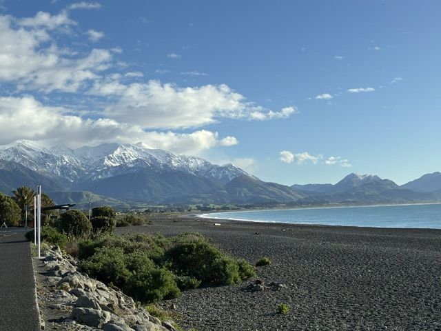Playa y montaña se unen en Kaikoura. | L.N.C. Playa y montaña se unen en Kaikoura. | L.N.C.