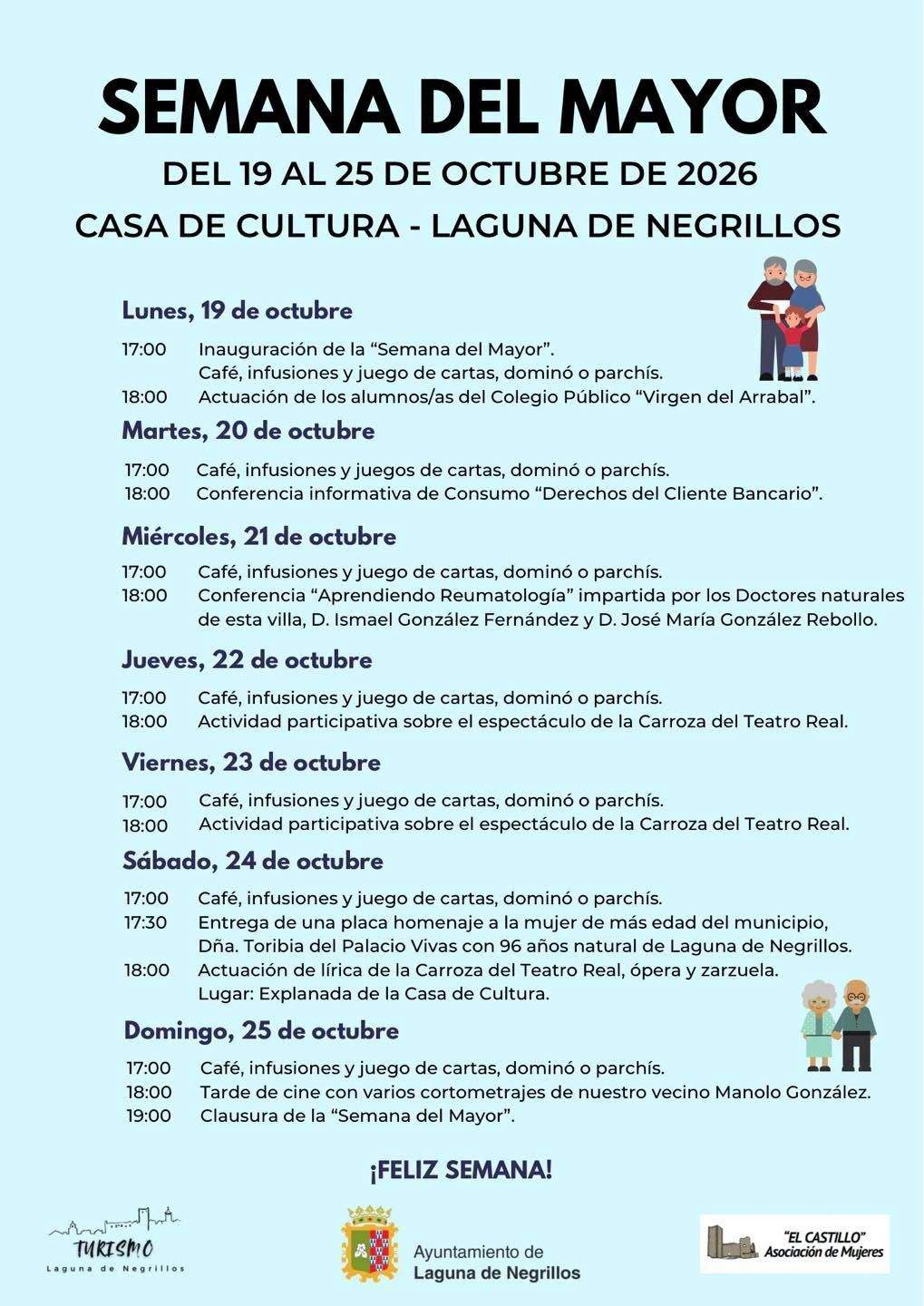 Cartel con el programa de actividades.