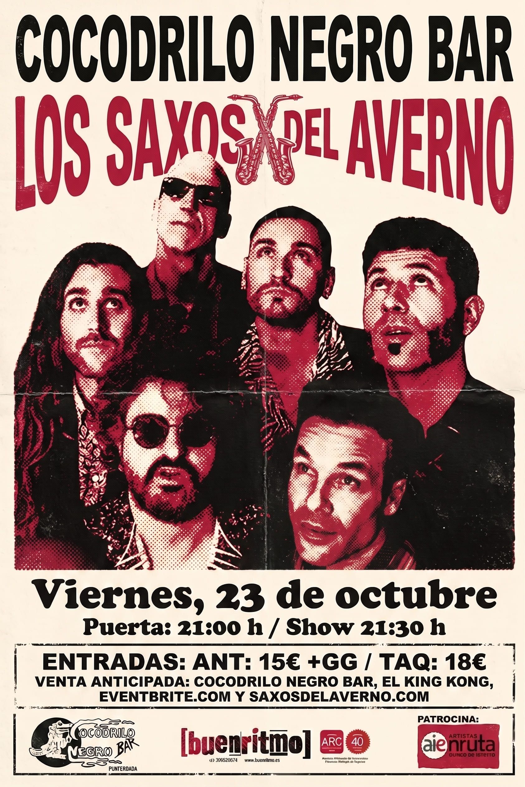 El Cocodrilo Negro Bar de Ponferrada recibirá el próximo viernes 23 de octubre a Los Saxos del Averno.