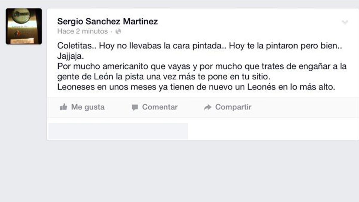 Captura de la publicación de Sergio Sánchez en su Facebook. | L.N.C.