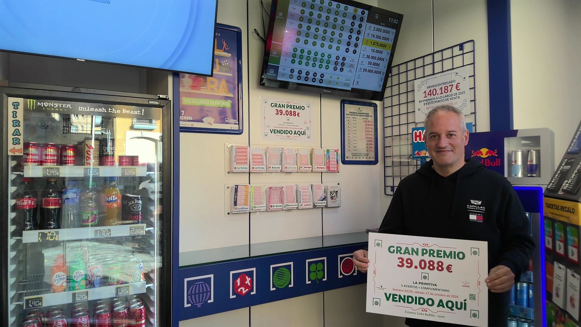 El boleto premiado fue validado en el estanco de Caño Badillo, de León capital. | L.N.C. El boleto premiado fue validado en el estanco de Caño Badillo, de León capital. | L.N.C.