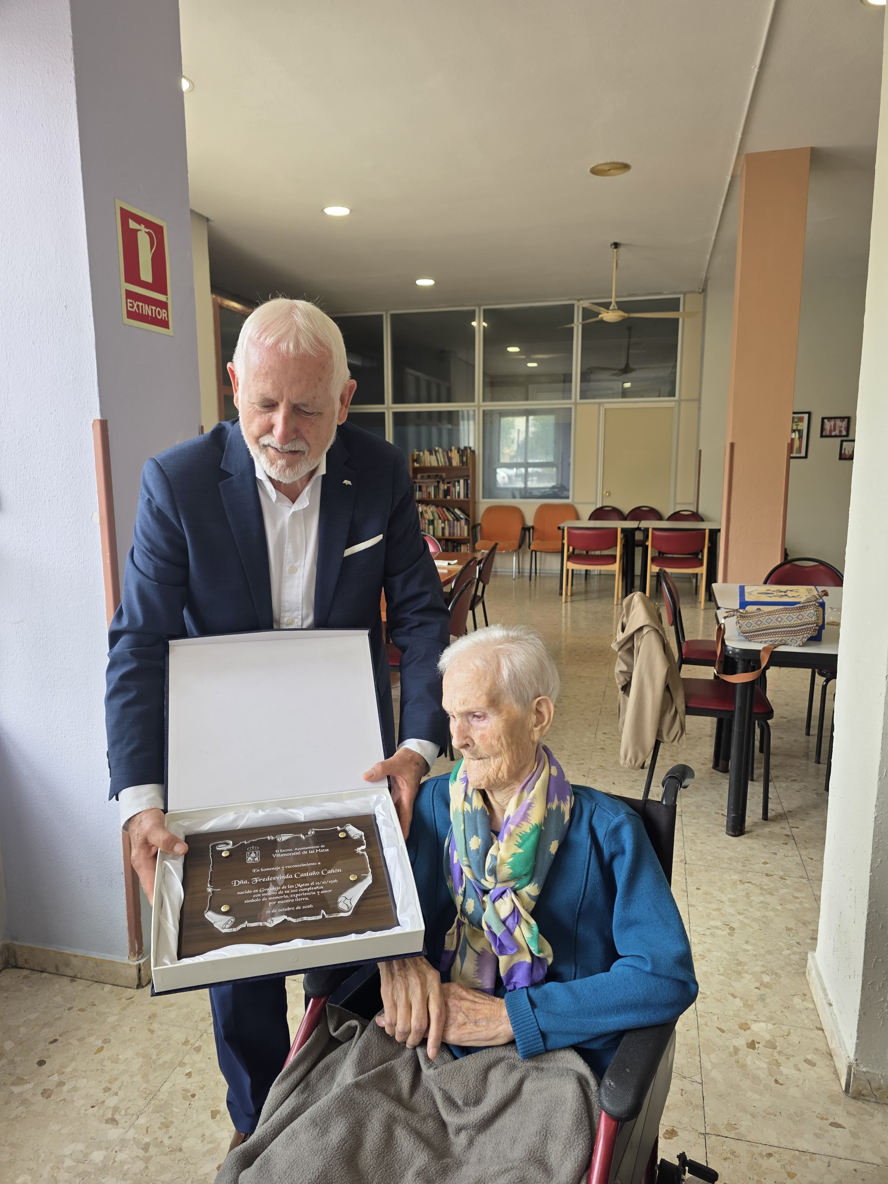 Fredesvinda, natural de Grajalejo, durante la celebración de su 100 cumpleaños. | L.N.C. Fredesvinda, natural de Grajalejo, durante la celebración de su 100 cumpleaños. | L.N.C.