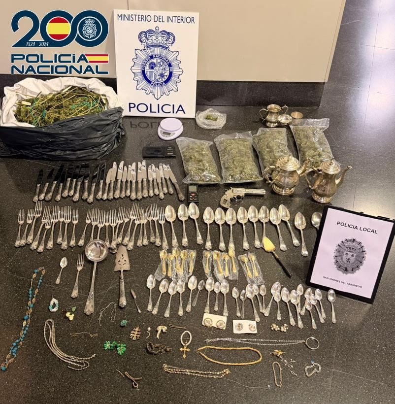 La Policía Nacional y Local recuperó joyas, una cubertería y otros efectos, además de localizar marihuana en el inmueble. | L.N.C.